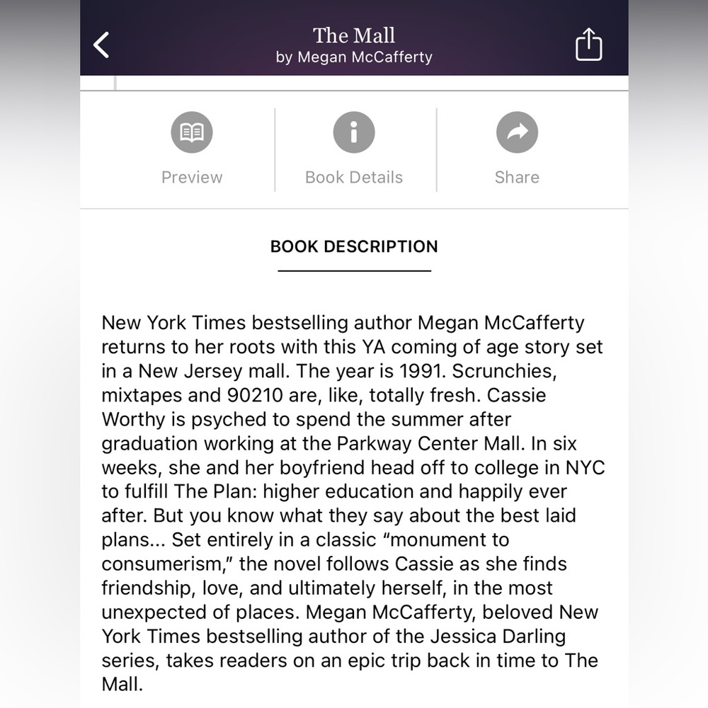 The Mall by Megan McCafferty | novel, fiction, 90s, YA | Hardcover Book - Picture 2 of 8